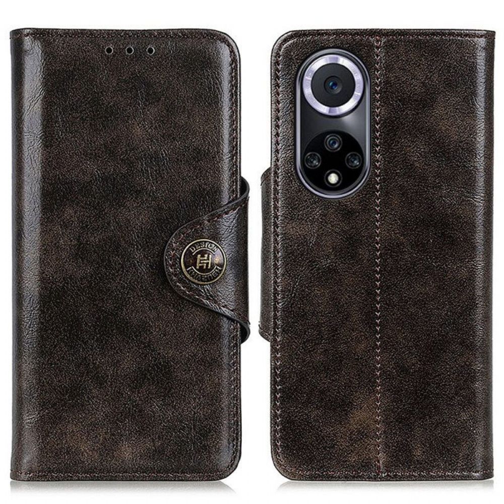 Folio-hoesje voor Honor 50 Glanzend Imitatieleer Khazneh