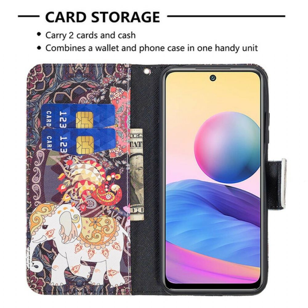 Folio-hoesje voor Xiaomi Redmi Note 10 5G / Poco M3 Pro 5G Indische Olifant