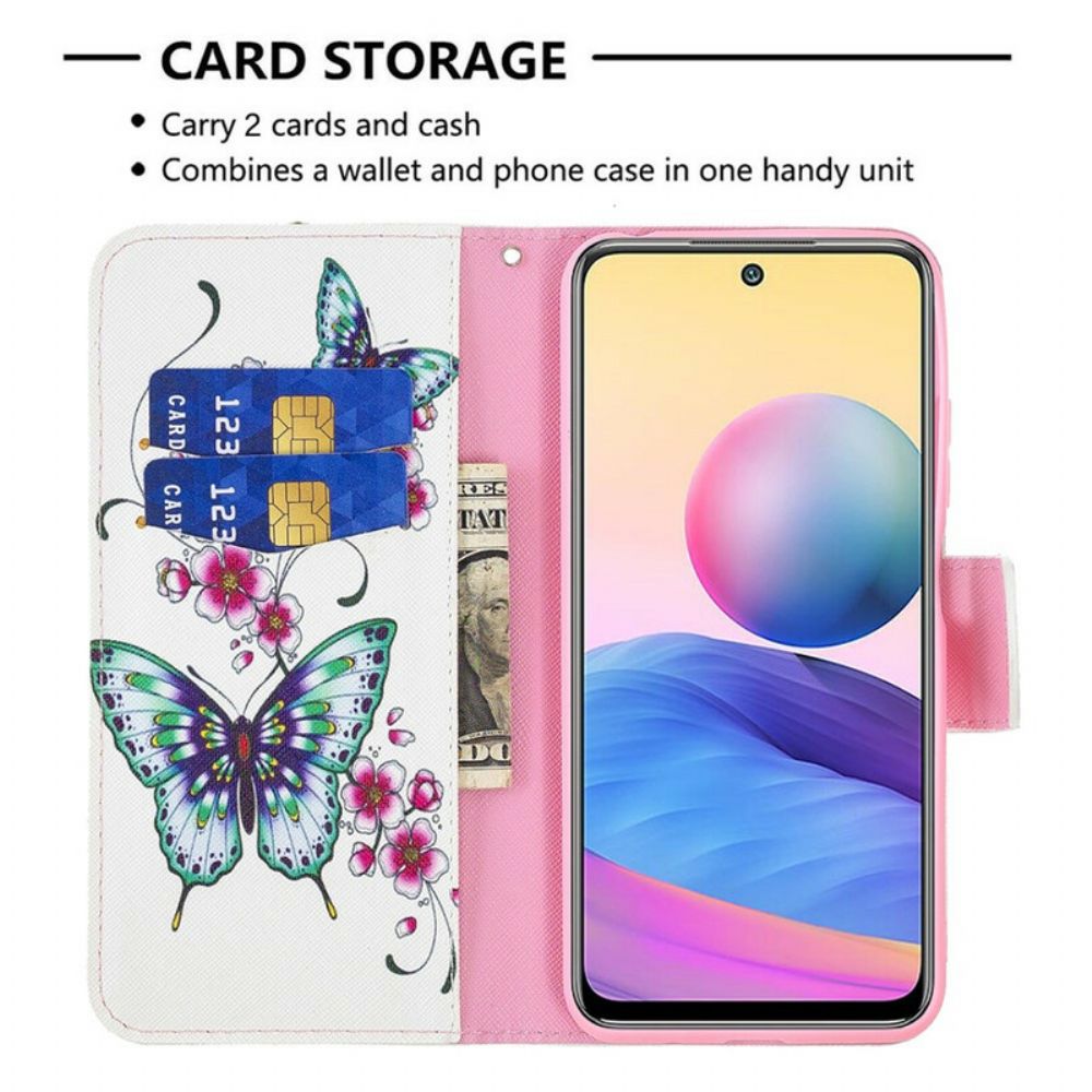 Folio-hoesje voor Xiaomi Redmi Note 10 5G / Poco M3 Pro 5G Prachtige Vlinders
