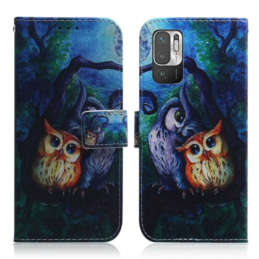 Folio-hoesje voor Xiaomi Redmi Note 10 5G / Poco M3 Pro 5G Uilen Schilderen
