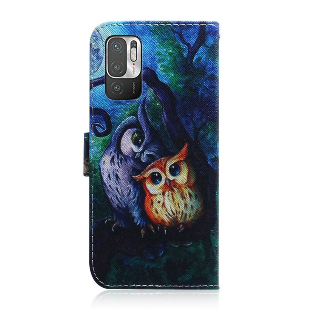 Folio-hoesje voor Xiaomi Redmi Note 10 5G / Poco M3 Pro 5G Uilen Schilderen