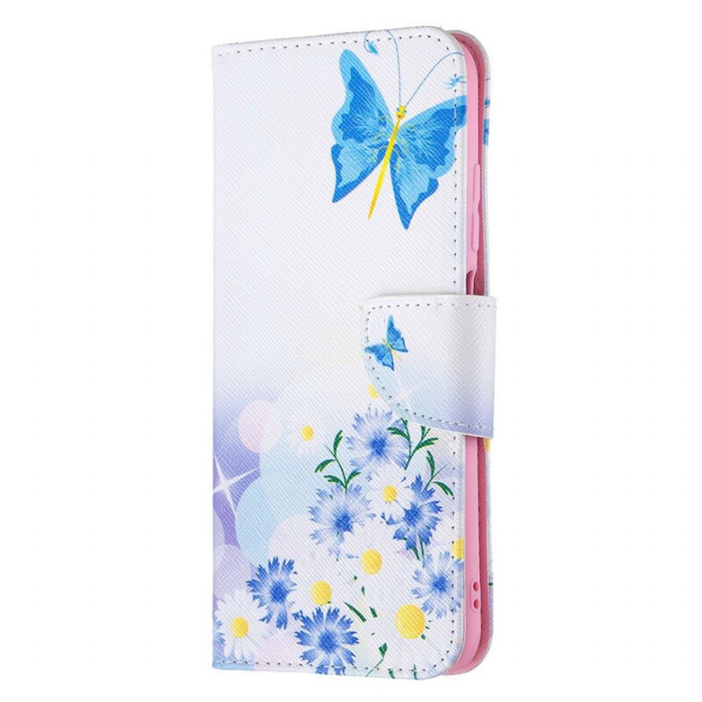 Folio-hoesje voor Xiaomi Redmi Note 10 5G / Poco M3 Pro 5G Vlinders En Bloemen
