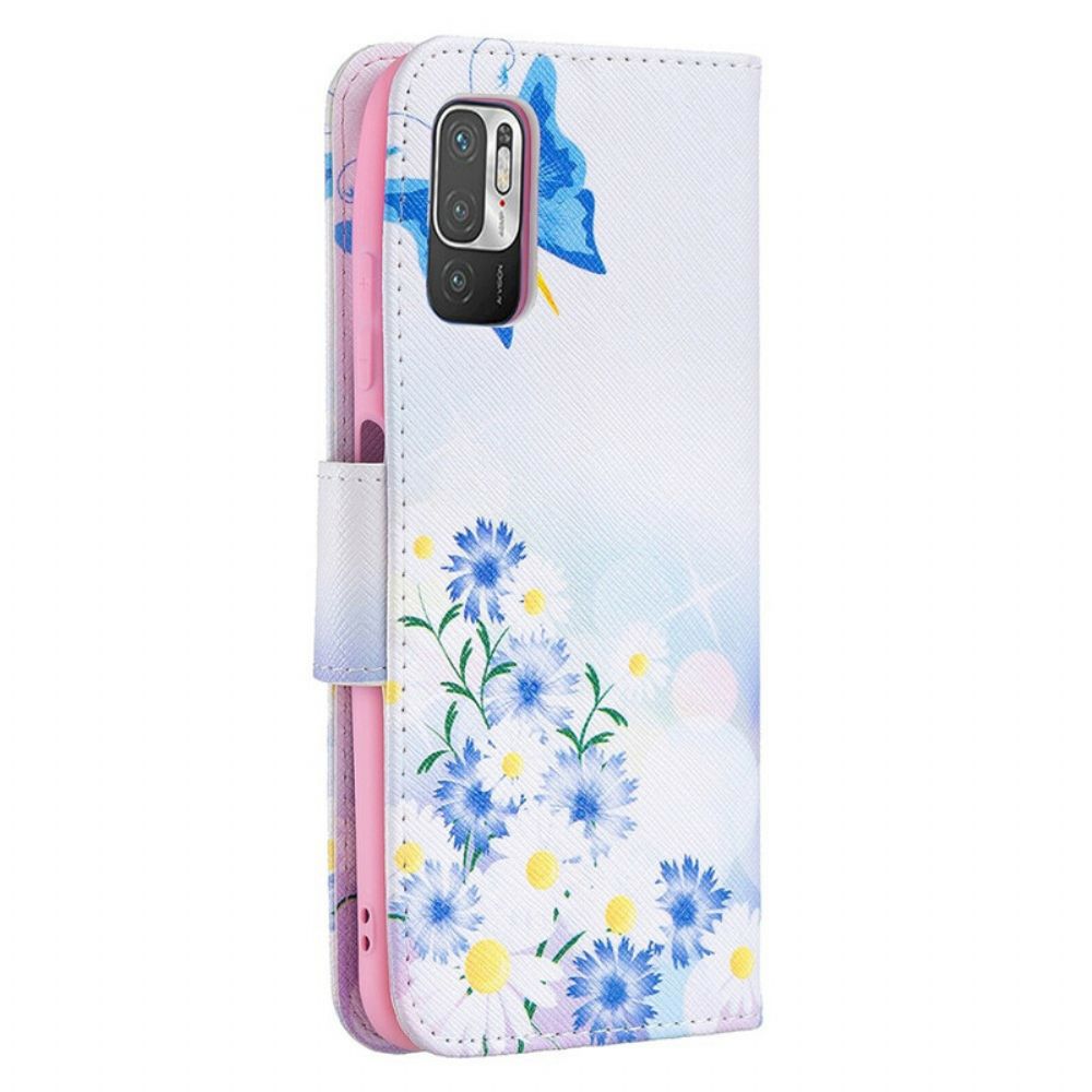 Folio-hoesje voor Xiaomi Redmi Note 10 5G / Poco M3 Pro 5G Vlinders En Bloemen