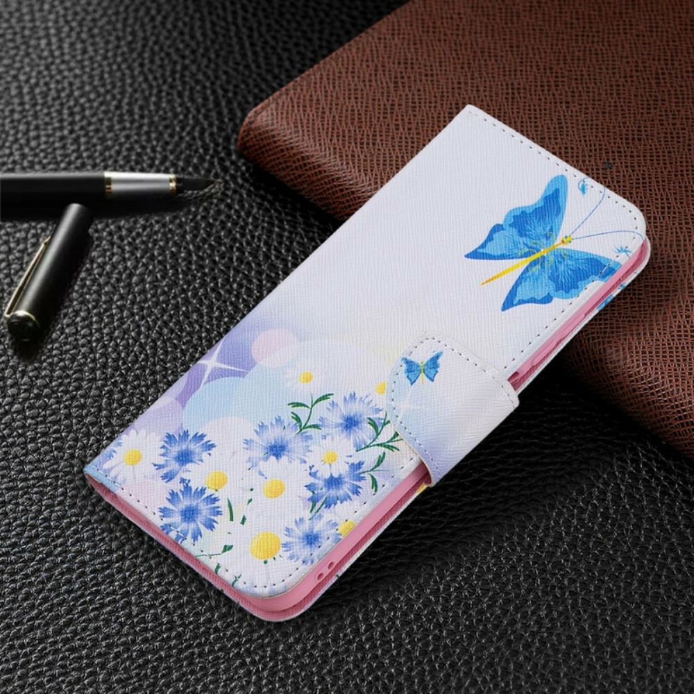 Folio-hoesje voor Xiaomi Redmi Note 10 5G / Poco M3 Pro 5G Vlinders En Bloemen
