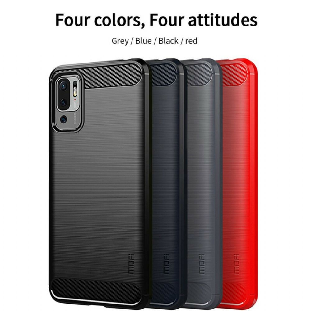 Hoesje voor Xiaomi Redmi Note 10 5G / Poco M3 Pro 5G Mofi Geborstelde Koolstofvezel