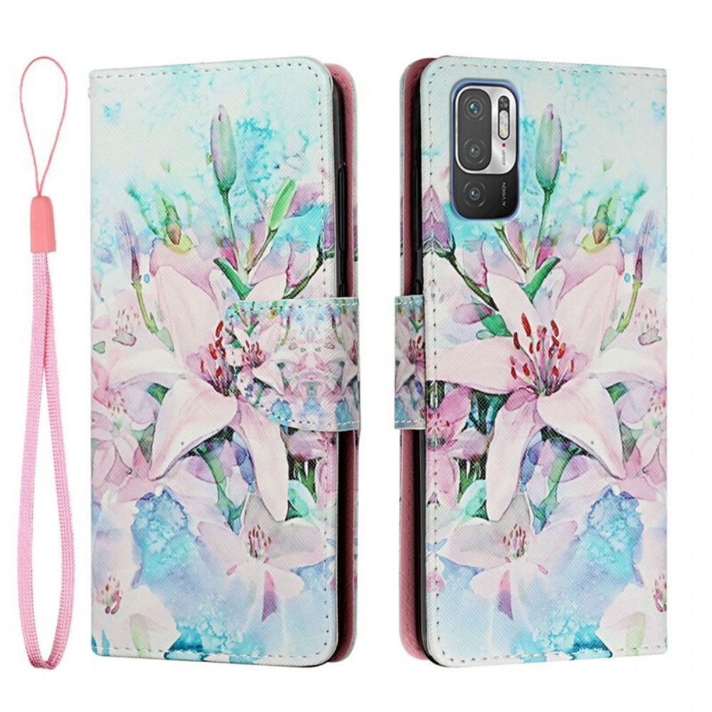 Leren Hoesje voor Xiaomi Redmi Note 10 5G / Poco M3 Pro 5G Bloemen Serie