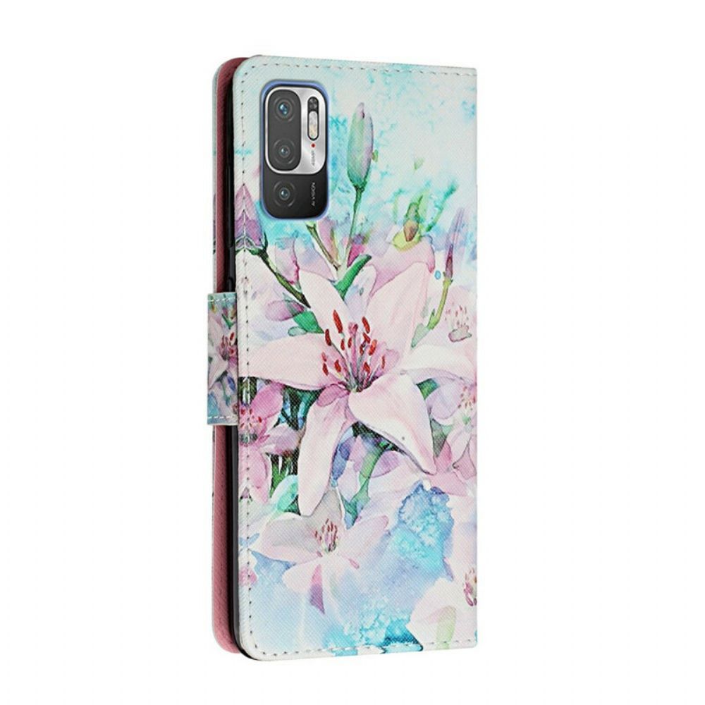 Leren Hoesje voor Xiaomi Redmi Note 10 5G / Poco M3 Pro 5G Bloemen Serie
