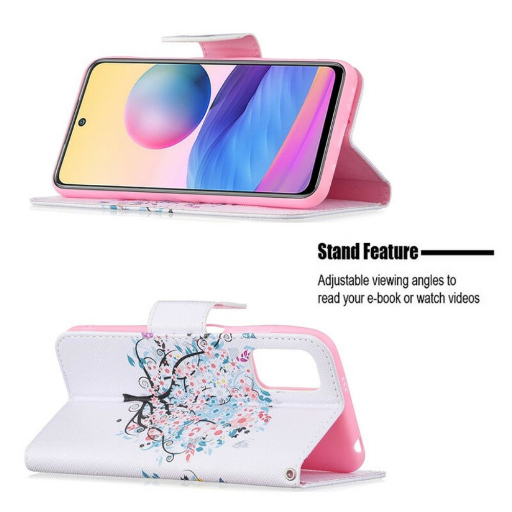 Leren Hoesje voor Xiaomi Redmi Note 10 5G / Poco M3 Pro 5G Bloemrijke Boom