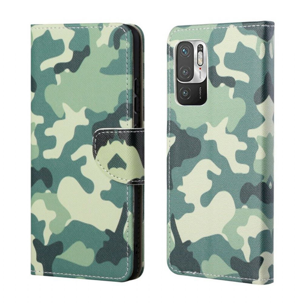 Leren Hoesje voor Xiaomi Redmi Note 10 5G / Poco M3 Pro 5G Camouflage