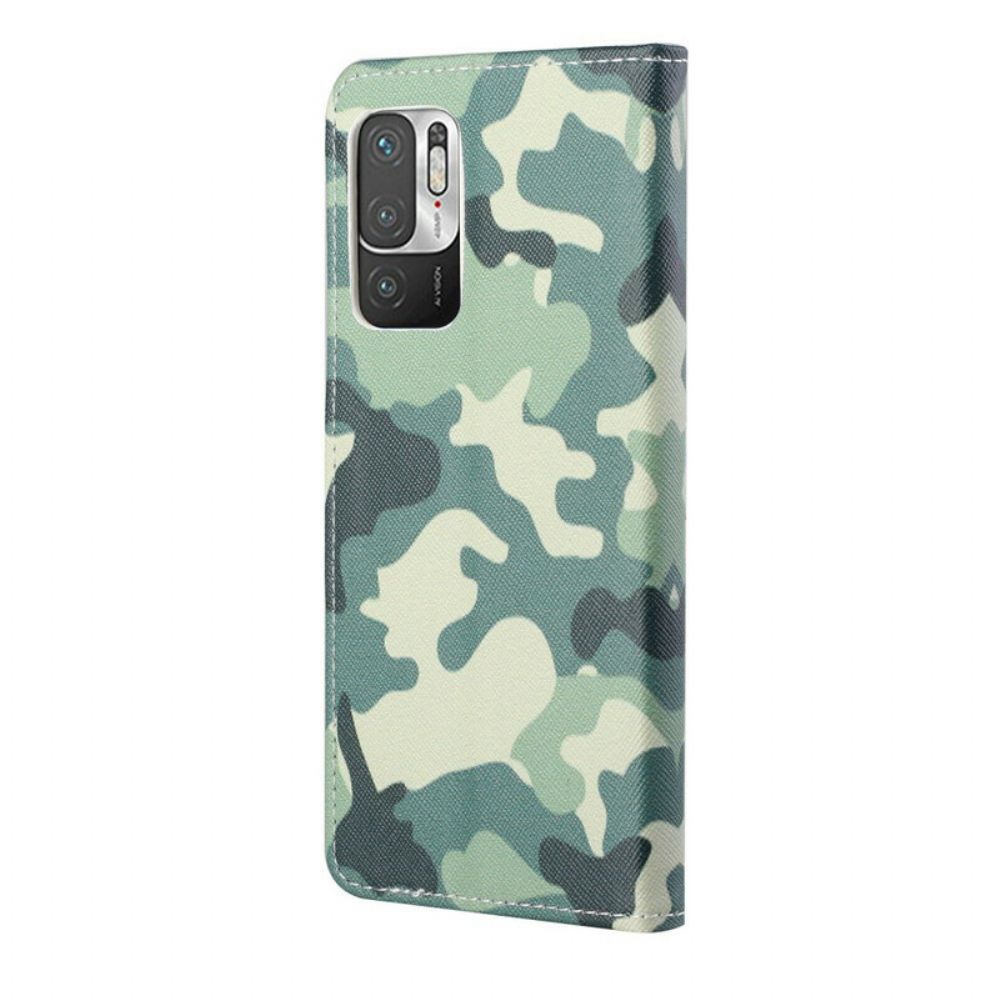 Leren Hoesje voor Xiaomi Redmi Note 10 5G / Poco M3 Pro 5G Camouflage