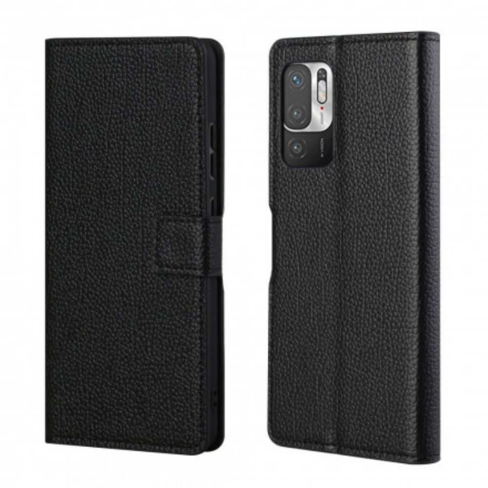 Leren Hoesje voor Xiaomi Redmi Note 10 5G / Poco M3 Pro 5G Enkele Lychee