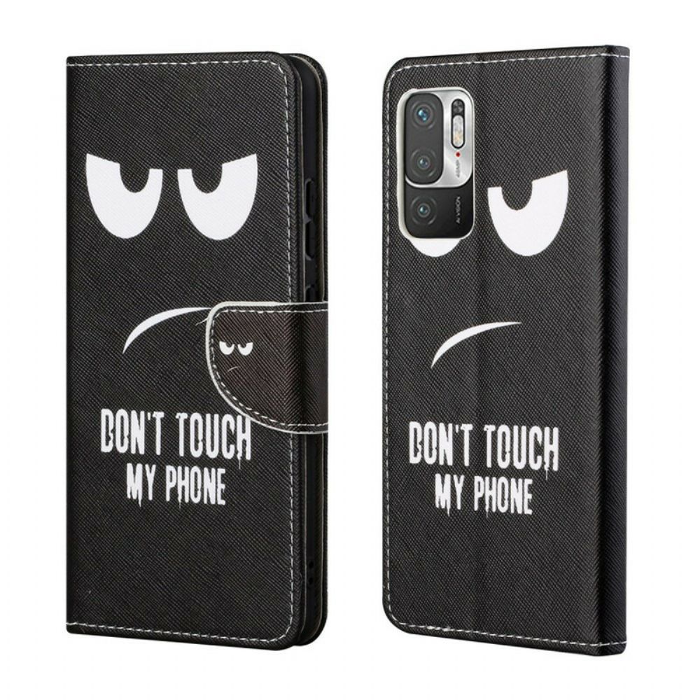 Leren Hoesje voor Xiaomi Redmi Note 10 5G / Poco M3 Pro 5G Raak Mijn Telefoon Niet Aan