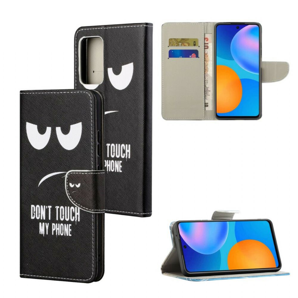 Leren Hoesje voor Xiaomi Redmi Note 10 5G / Poco M3 Pro 5G Raak Mijn Telefoon Niet Aan