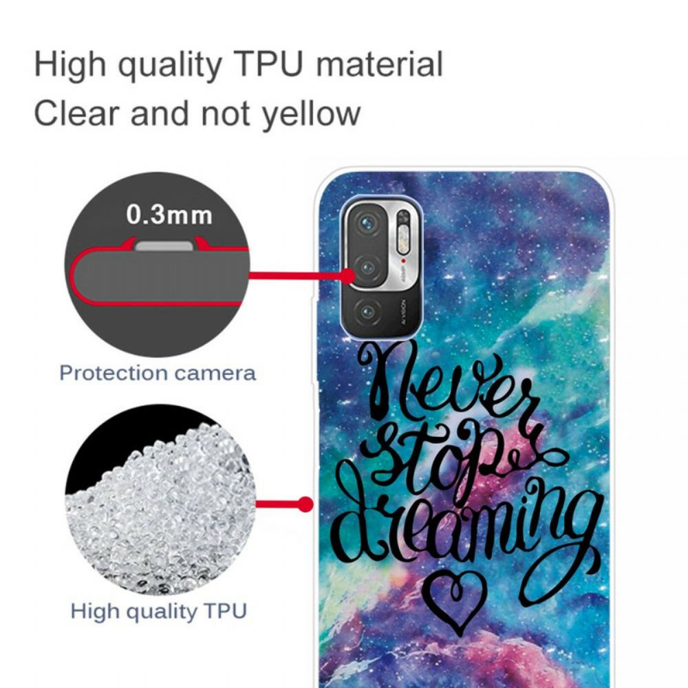 Telefoonhoesje voor Xiaomi Redmi Note 10 5G / Poco M3 Pro 5G Stop Nooit Met Dromen
