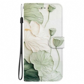 Flip Case Leren Poco C85 Groene Bloemen