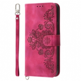 Folio-hoesje Poco C85 Telefoonhoesje Suède Kanteffect