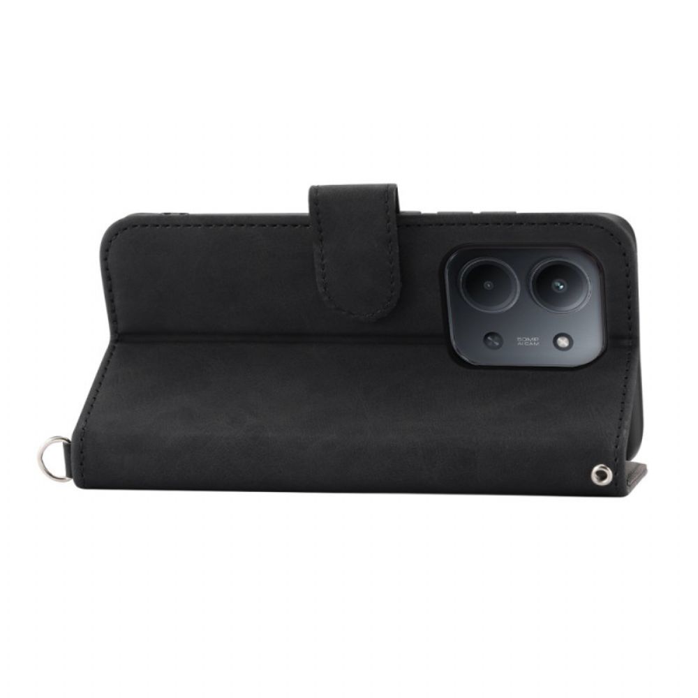 Folio-hoesje Poco C85 Telefoonhoesje Suède Kanteffect