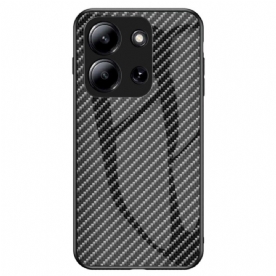 Hoesje Voor Poco C85 Carbon Gehard Glas Met Vezelstructuur