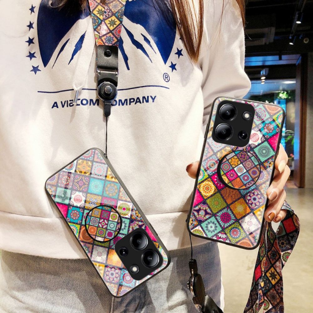 Hoesje Voor Poco C85 Patchwork Standaard Met Draagkoord