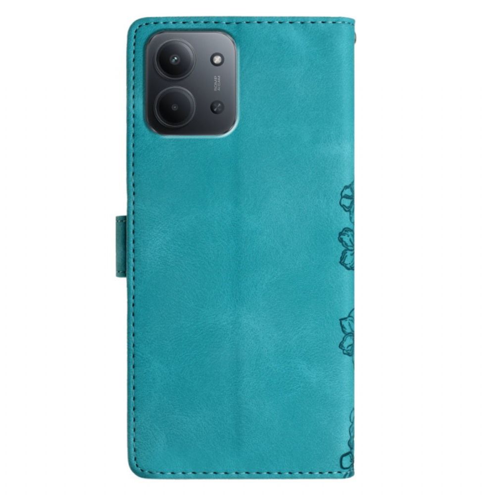 Leren Hoesje Poco C85 Bloemenprint