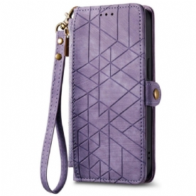 Leren Hoesje Voor Poco C85 Geometrische Portemonnee