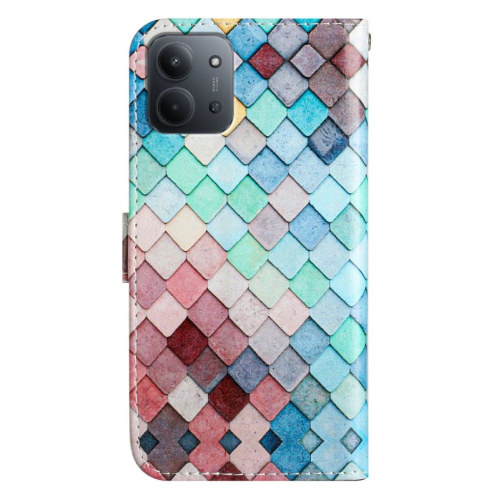 Leren Hoesje Voor Poco C85 Raster