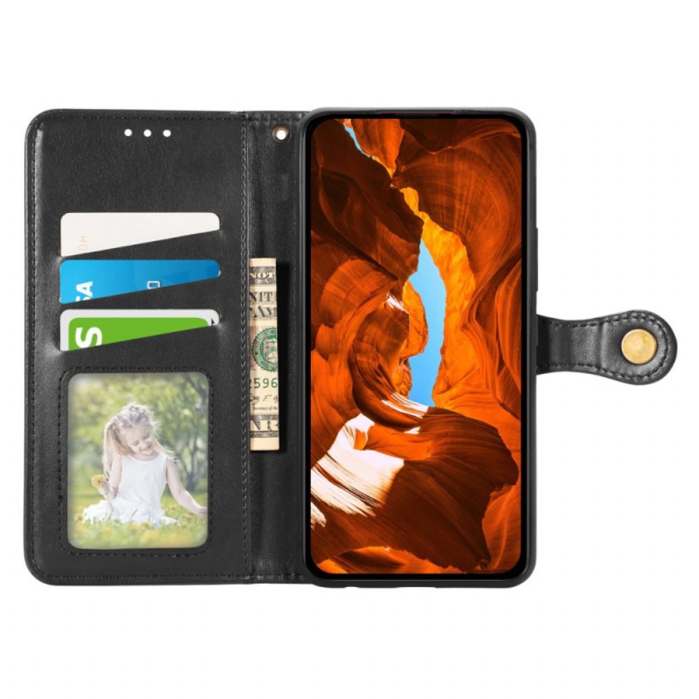 Leren Hoesje Voor Poco C85 Vintage Sluiting