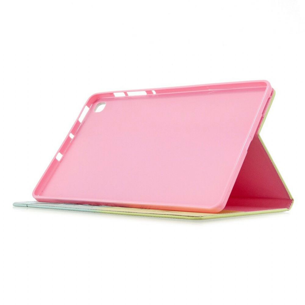 Cover voor Samsung Galaxy Tab S6 Lite Leren Vliegen Met Veren