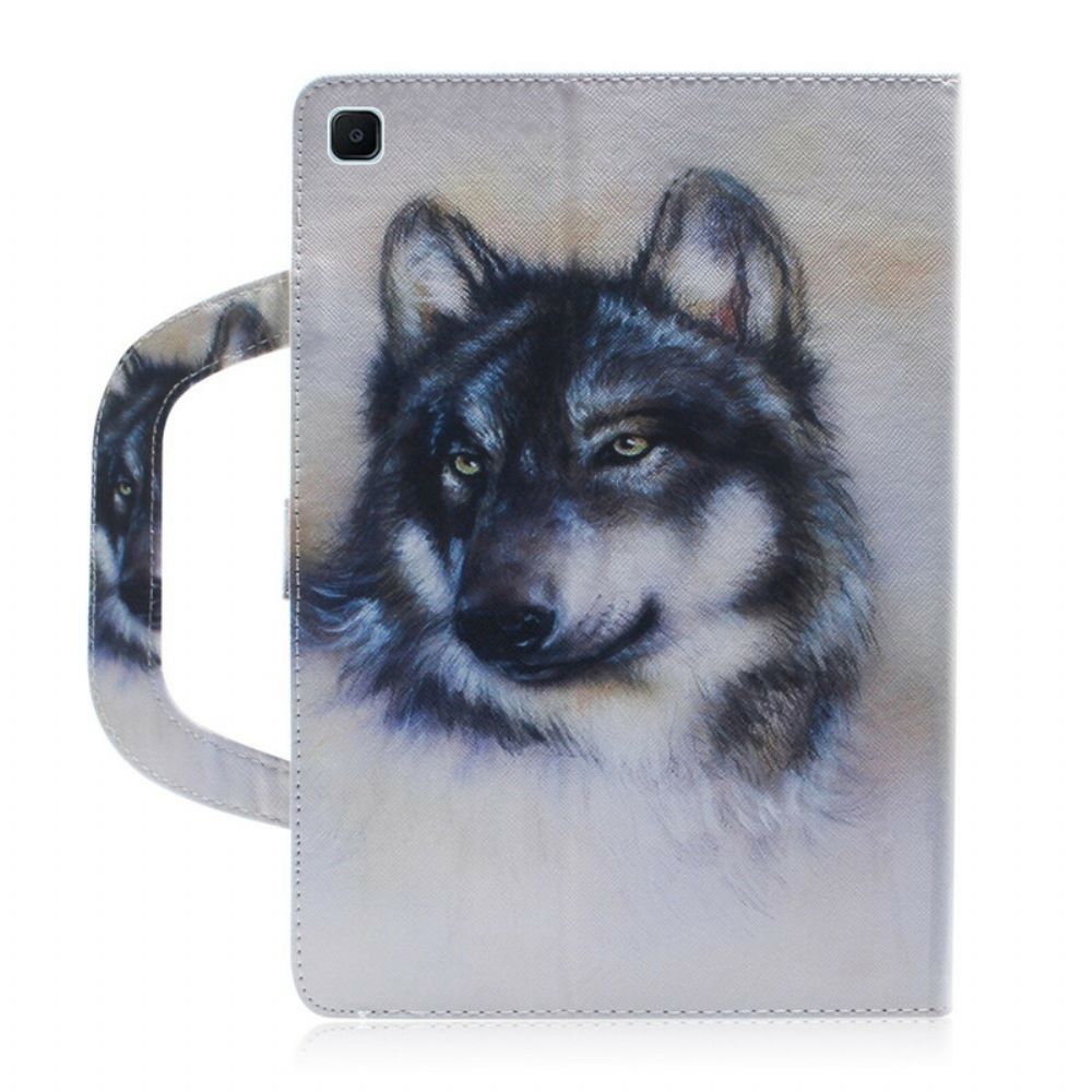 Flip Case voor Samsung Galaxy Tab S6 Lite Wolf Met Handvat