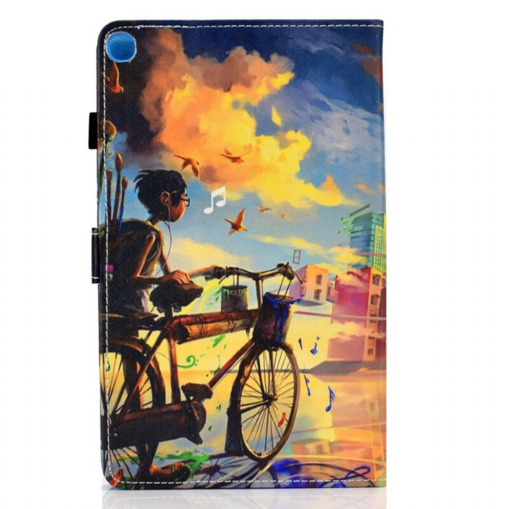 Leren Hoesje voor Samsung Galaxy Tab S6 Lite Fietskunst