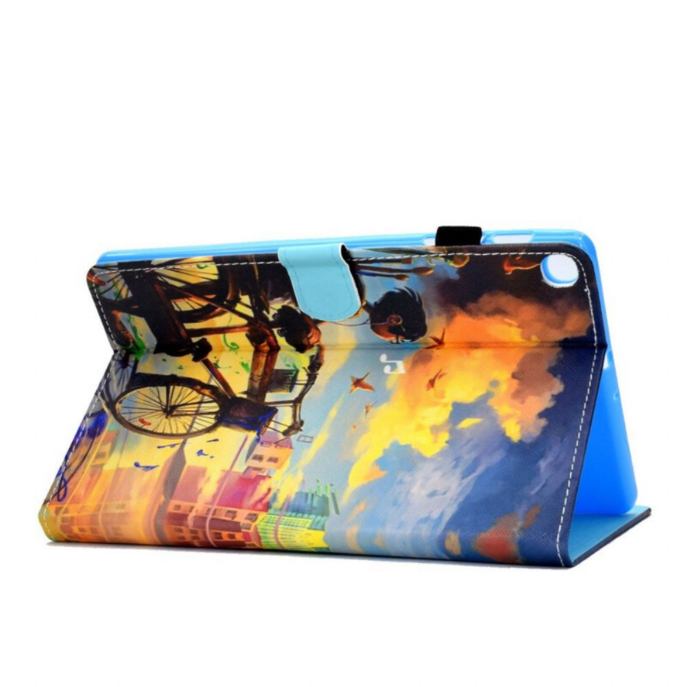 Leren Hoesje voor Samsung Galaxy Tab S6 Lite Fietskunst