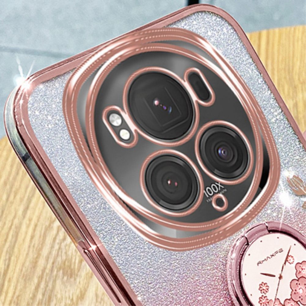 Case Hoesje Honor Magic 6 Pro Telefoonhoesje Steunring Met Bloem En Strass Kadem