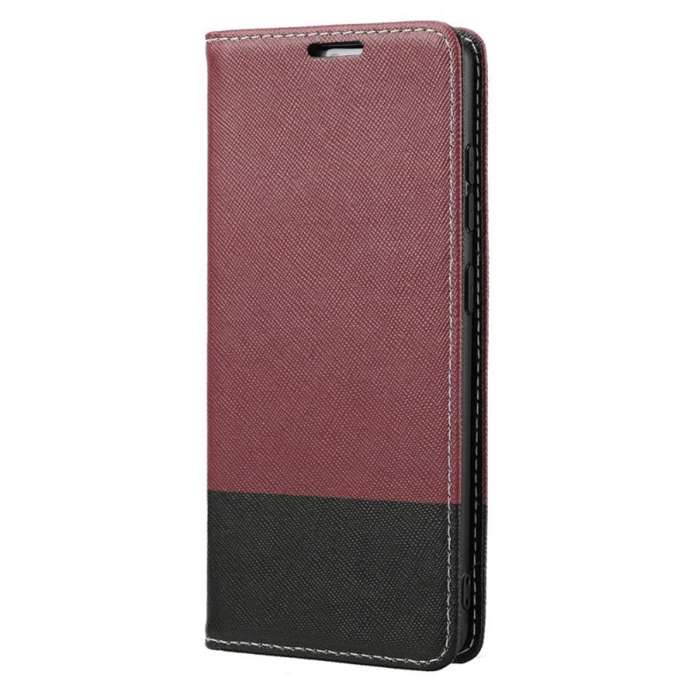 Bescherming Hoesje voor Samsung Galaxy S21 Ultra 5G Folio-hoesje Getextureerd Tweekleurig Kunstleer