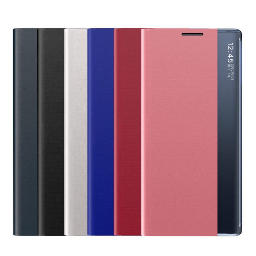 Bescherming Hoesje voor Samsung Galaxy S21 Ultra 5G Stoftextuur Kunstleer
