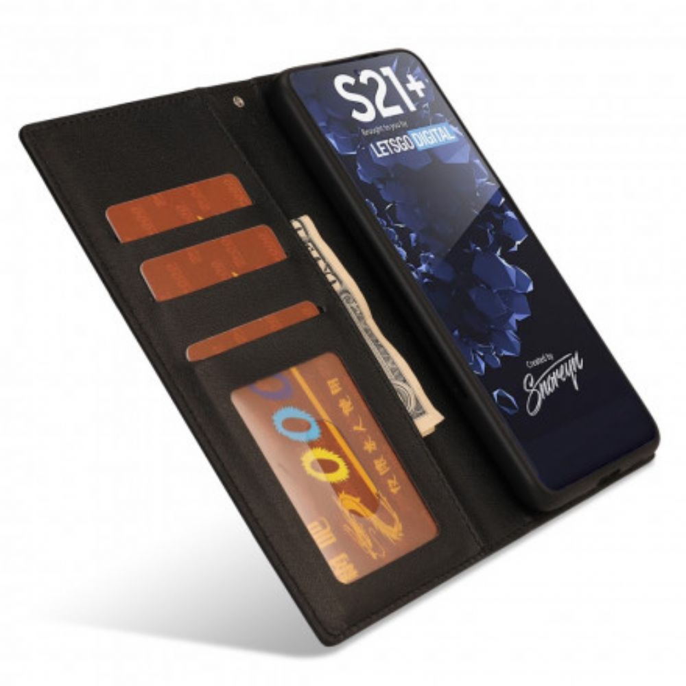 Hoesje Flip Case voor Samsung Galaxy S21 Ultra 5G Afneembare Zilveren Sluiting