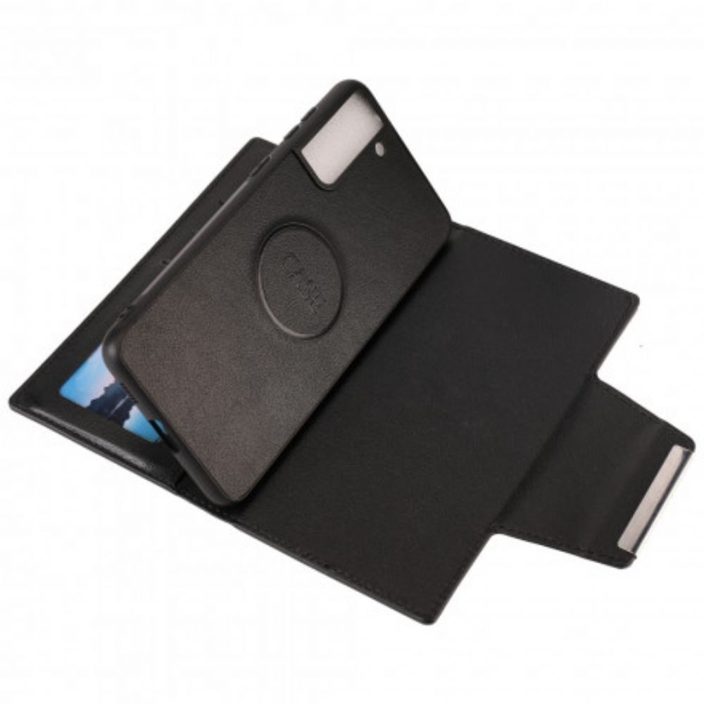 Hoesje Flip Case voor Samsung Galaxy S21 Ultra 5G Afneembare Zilveren Sluiting