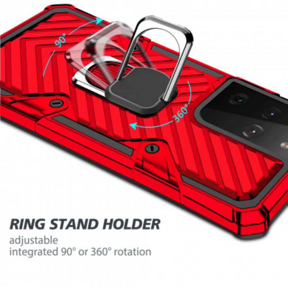 Hoesje voor Samsung Galaxy S21 Ultra 5G Afneembare Ringsteun