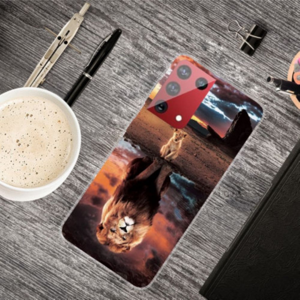 Hoesje voor Samsung Galaxy S21 Ultra 5G Droom Leeuwenwelp