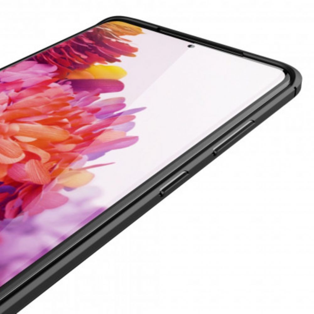 Hoesje voor Samsung Galaxy S21 Ultra 5G Dubbele Lijn Litchi Leder Effect