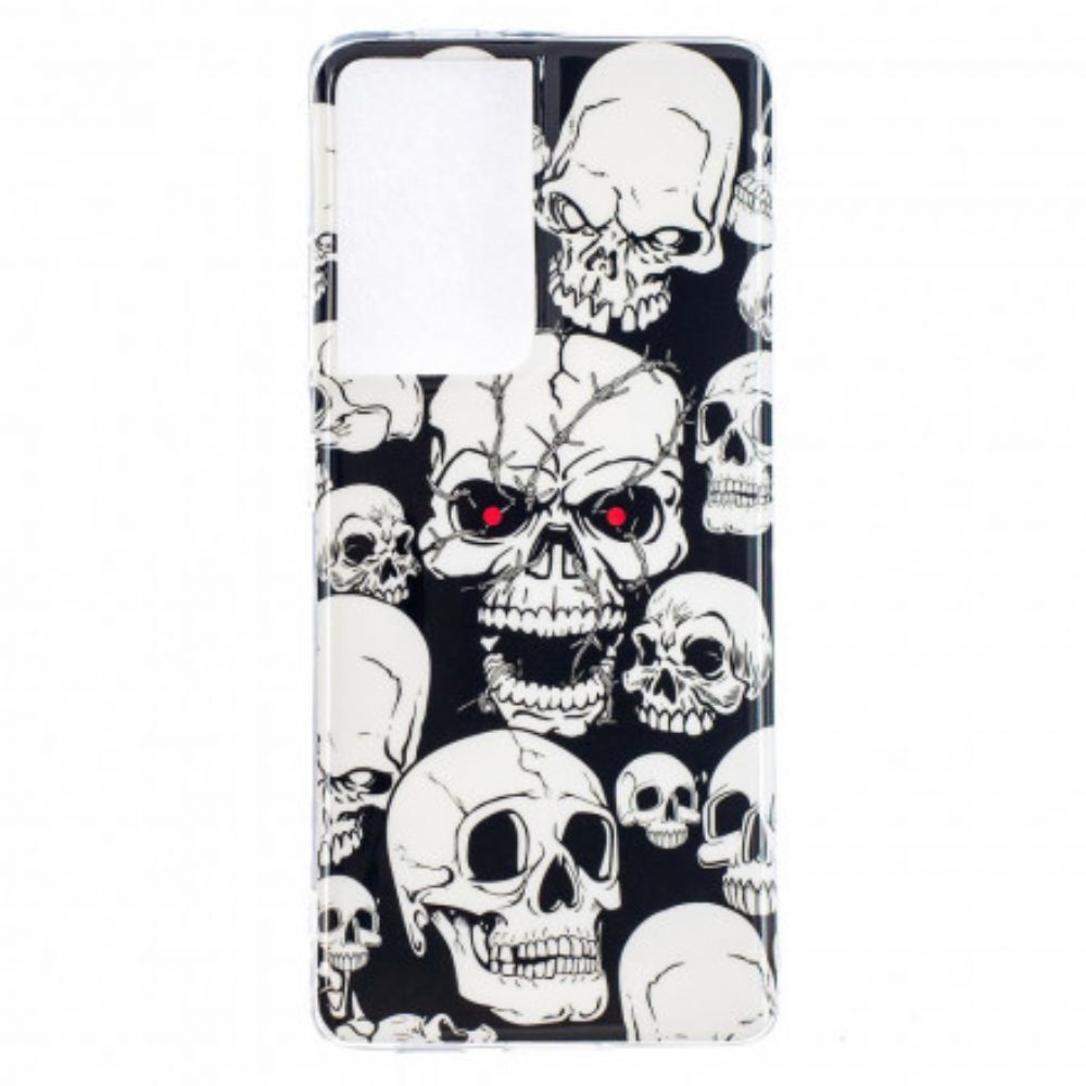 Hoesje voor Samsung Galaxy S21 Ultra 5G Pas Op Voor Fluorescerende Schedels