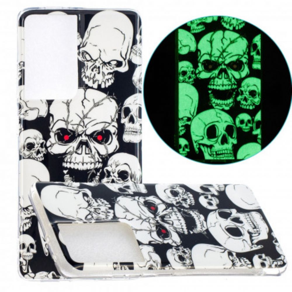 Hoesje voor Samsung Galaxy S21 Ultra 5G Pas Op Voor Fluorescerende Schedels