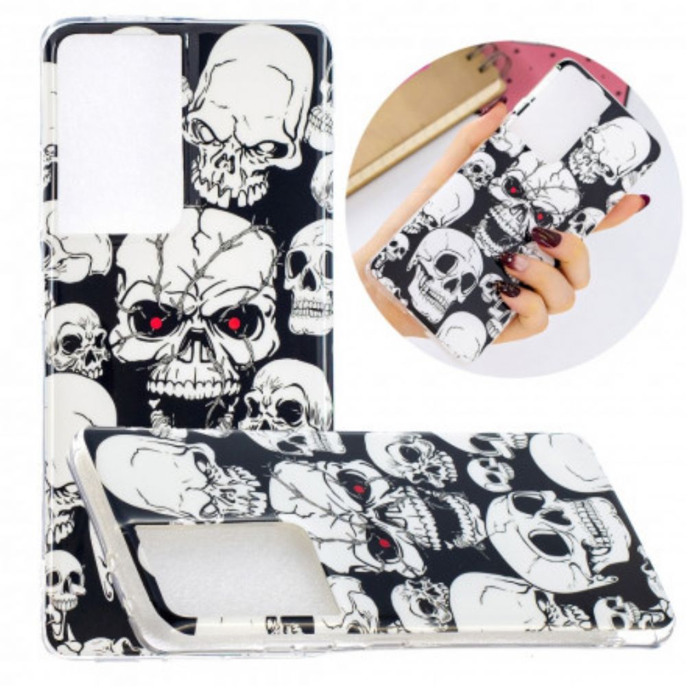 Hoesje voor Samsung Galaxy S21 Ultra 5G Pas Op Voor Fluorescerende Schedels