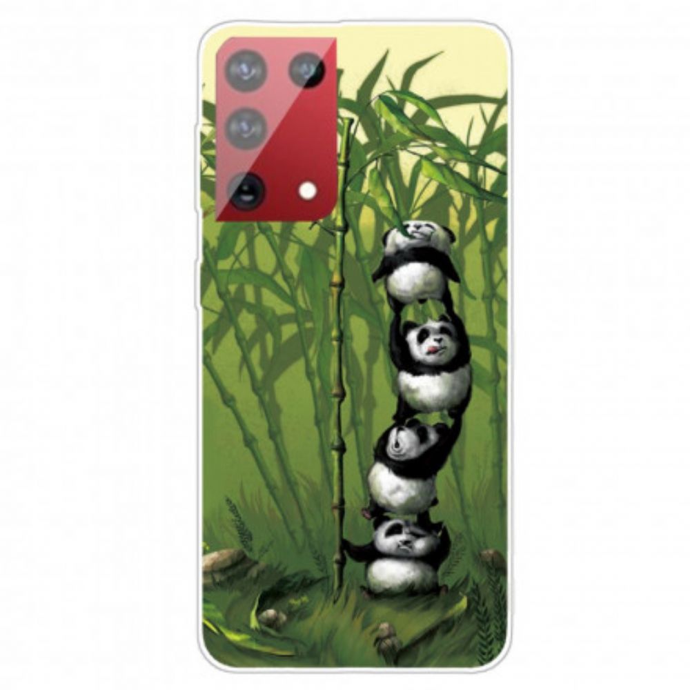 Hoesje voor Samsung Galaxy S21 Ultra 5G Stapel Panda's