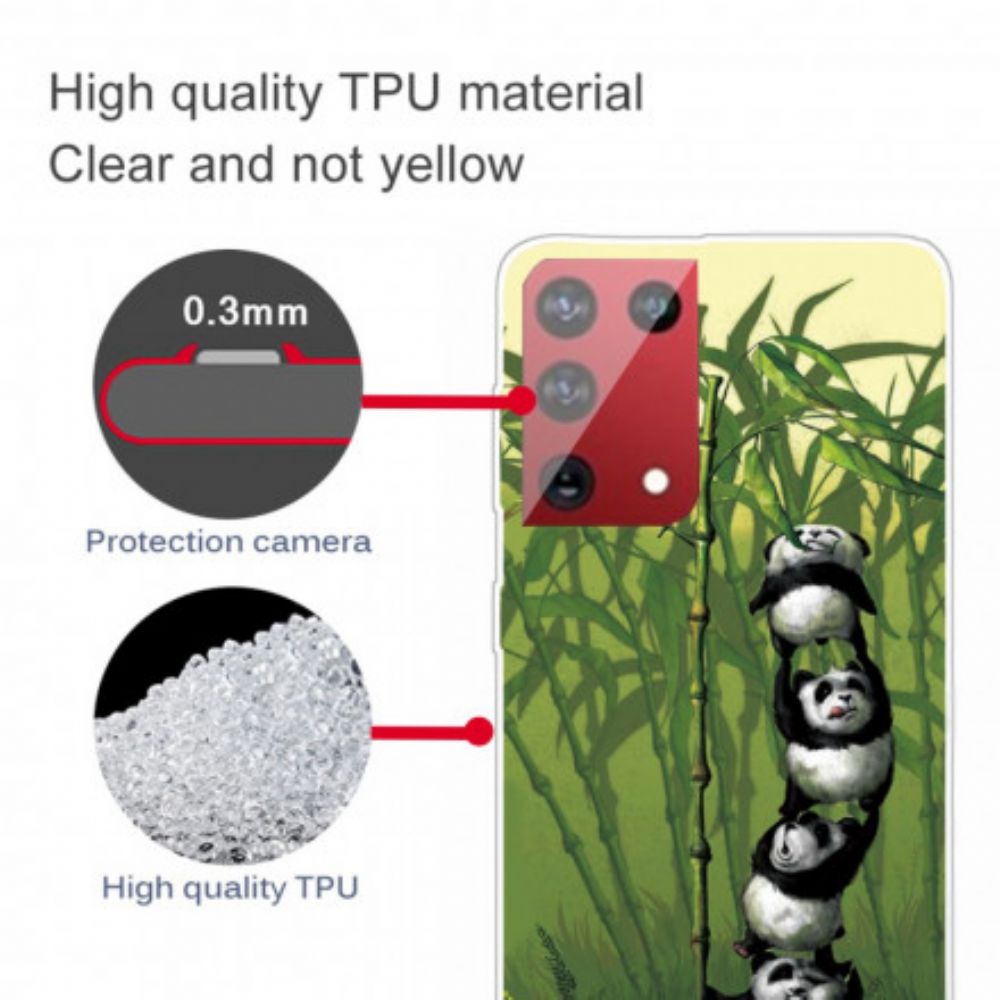 Hoesje voor Samsung Galaxy S21 Ultra 5G Stapel Panda's