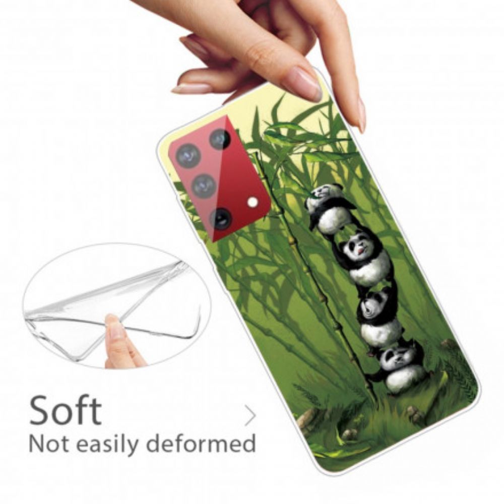 Hoesje voor Samsung Galaxy S21 Ultra 5G Stapel Panda's