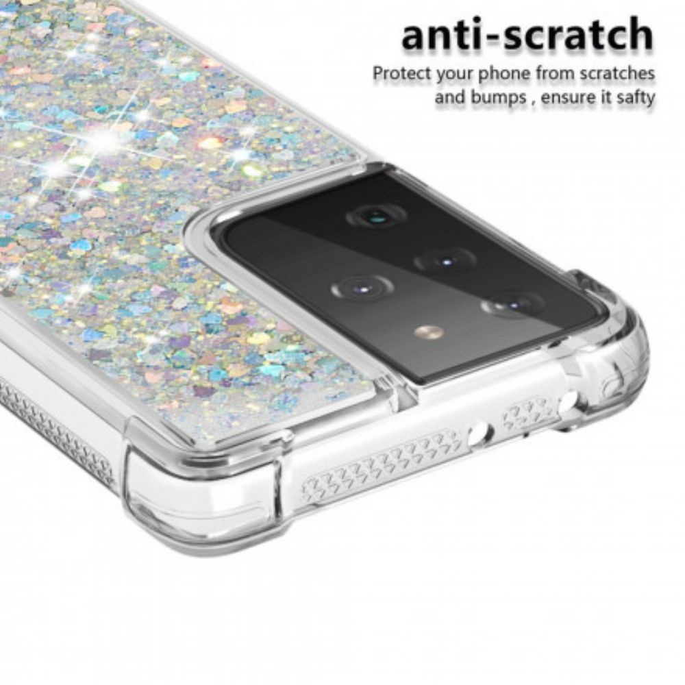 Hoesje voor Samsung Galaxy S21 Ultra 5G Verlangen Glitter