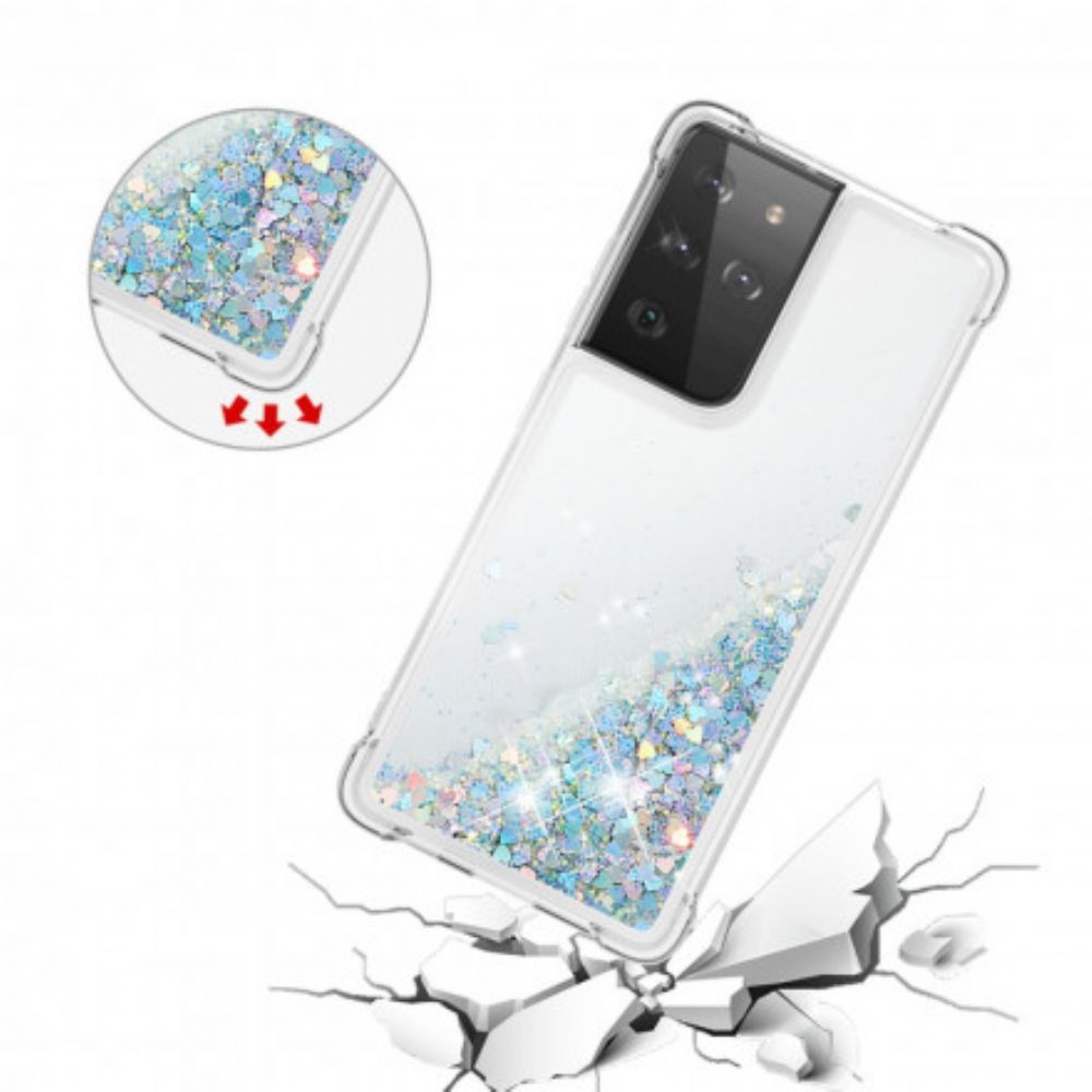 Hoesje voor Samsung Galaxy S21 Ultra 5G Verlangen Glitter