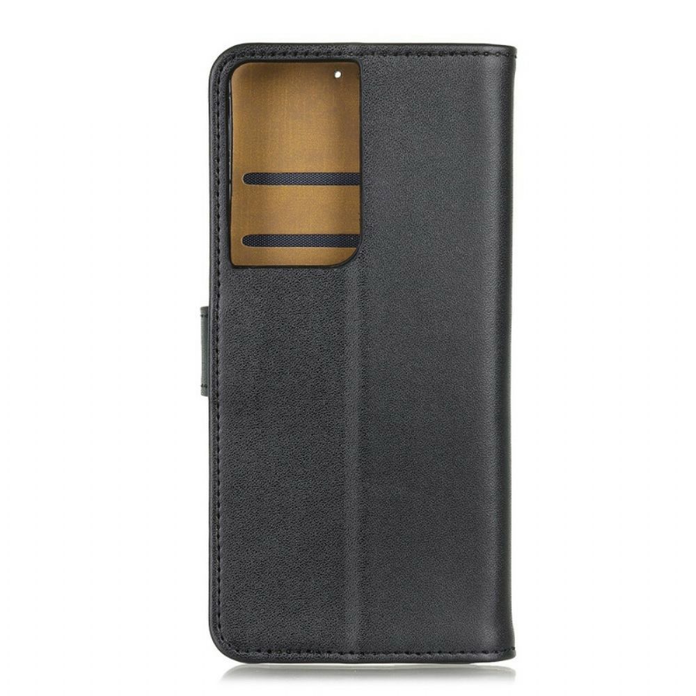 Leren Hoesje voor Samsung Galaxy S21 Ultra 5G Eenvoudig Kunstleer