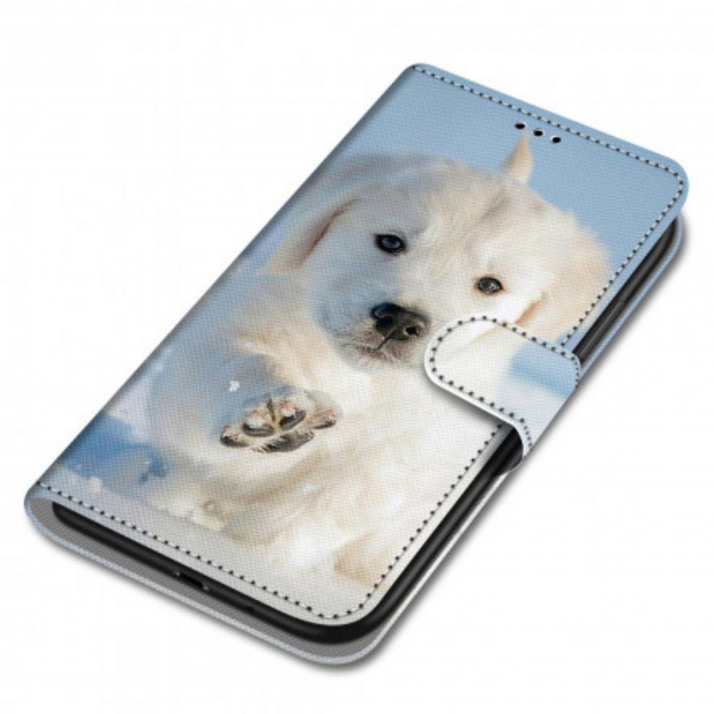 Leren Hoesje voor Samsung Galaxy S21 Ultra 5G Leuke Hond