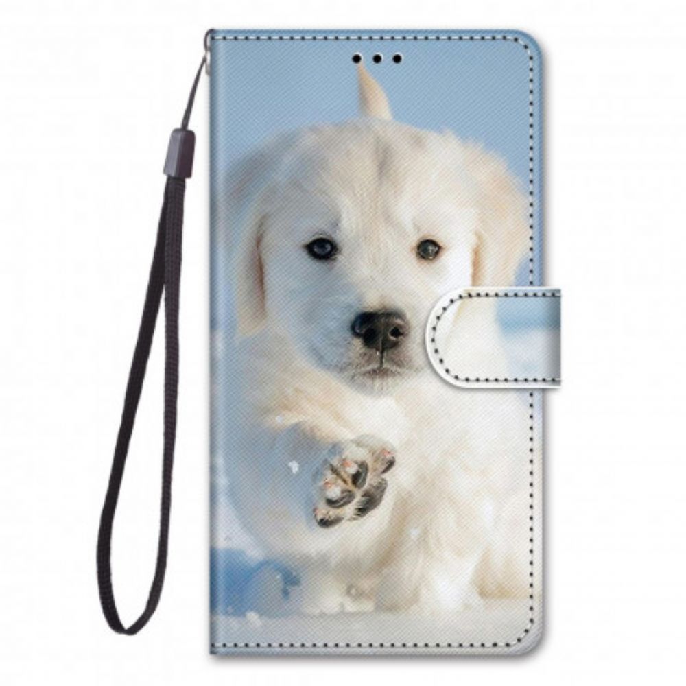 Leren Hoesje voor Samsung Galaxy S21 Ultra 5G Leuke Hond
